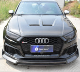 Audi RS3 8V.5 2018 2019 2020 with Aftermarket Parts - V2 Front Lip Carbon Fiber / FRP from SPECTER PLUS